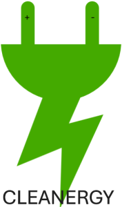 Green lightning bolt logo representing CleanErgy, emphasizing battery technology and solutions for efficient performance in cold weather.